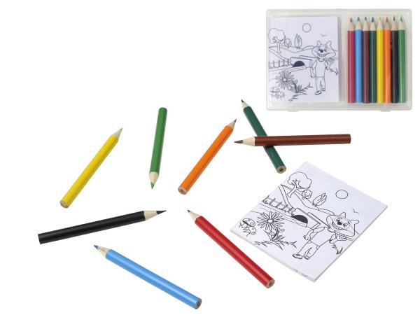 Set Dessin : 8 Crayons Couleurs et 20 Feuilles de Coloriage