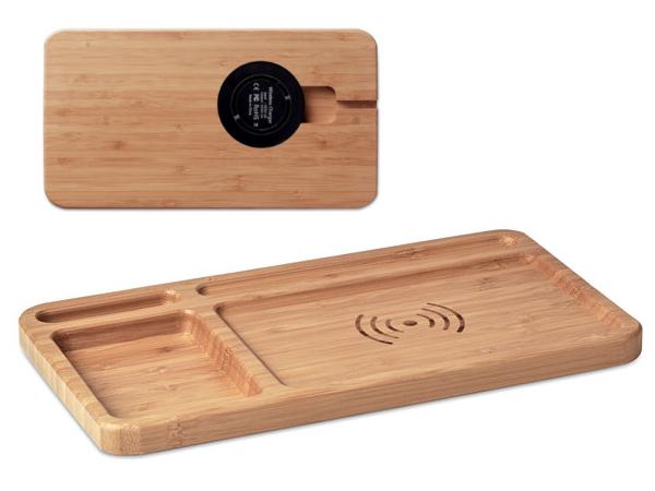 Cadeaux BTOB, primes : Boîte de Rangement en Bambou avec Chargeur sans Fil