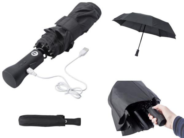 Parapluie Pliable Automatique Muni d'une Enceinte