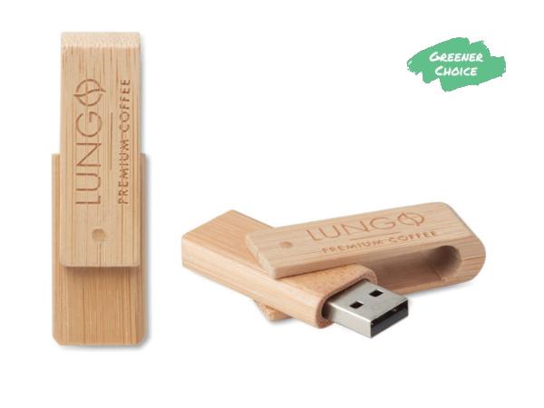 Clé USB Rotative en Bambou