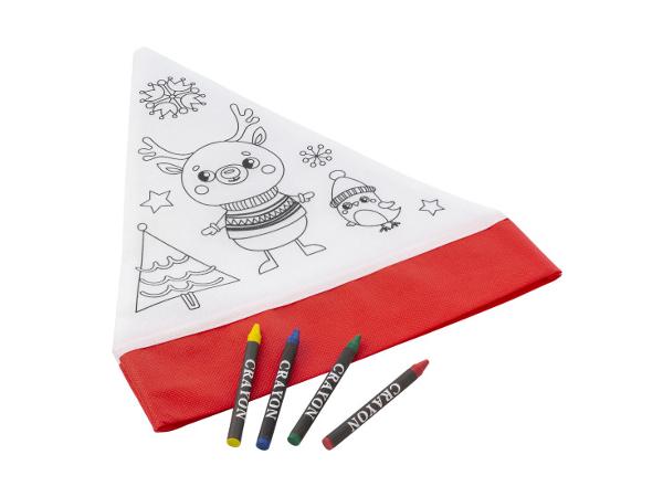 Bonnet de Noël à Colorier avec 4 Crayons Gras